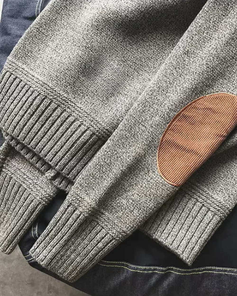 Henry - Sweter Wełniany z Łokciami